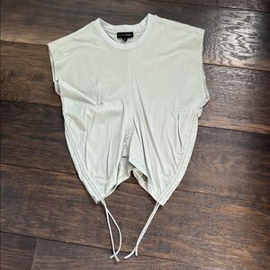 JLUXLABEL Green Sleeveless Muscle Tee with Tie Front